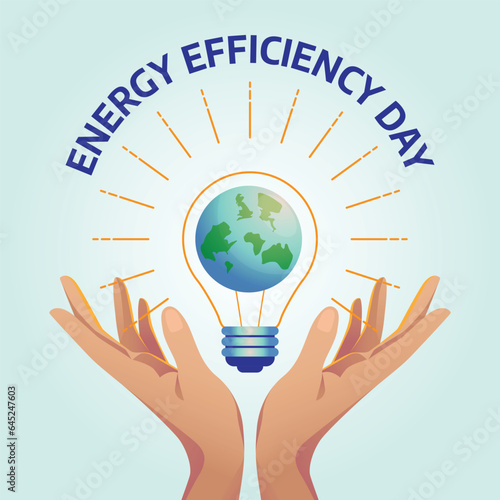 vector graphic of Energy Efficiency Day good for Energy Efficiency Day celebration. flat design. flyer design.flat illustration.
