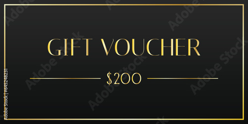 Black gift voucher template