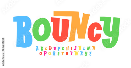 Fotografia Bouncy color font, lively dynamic letters for fun and friendly designs