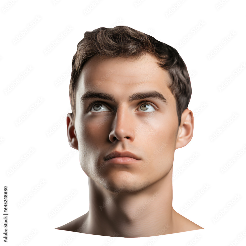 Obraz premium man's head isolated on transparent background