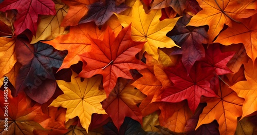 Autumn leaves background Generative AI