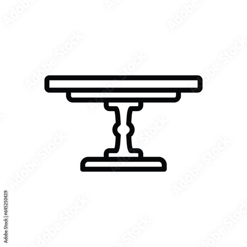 Black line icon for table 
