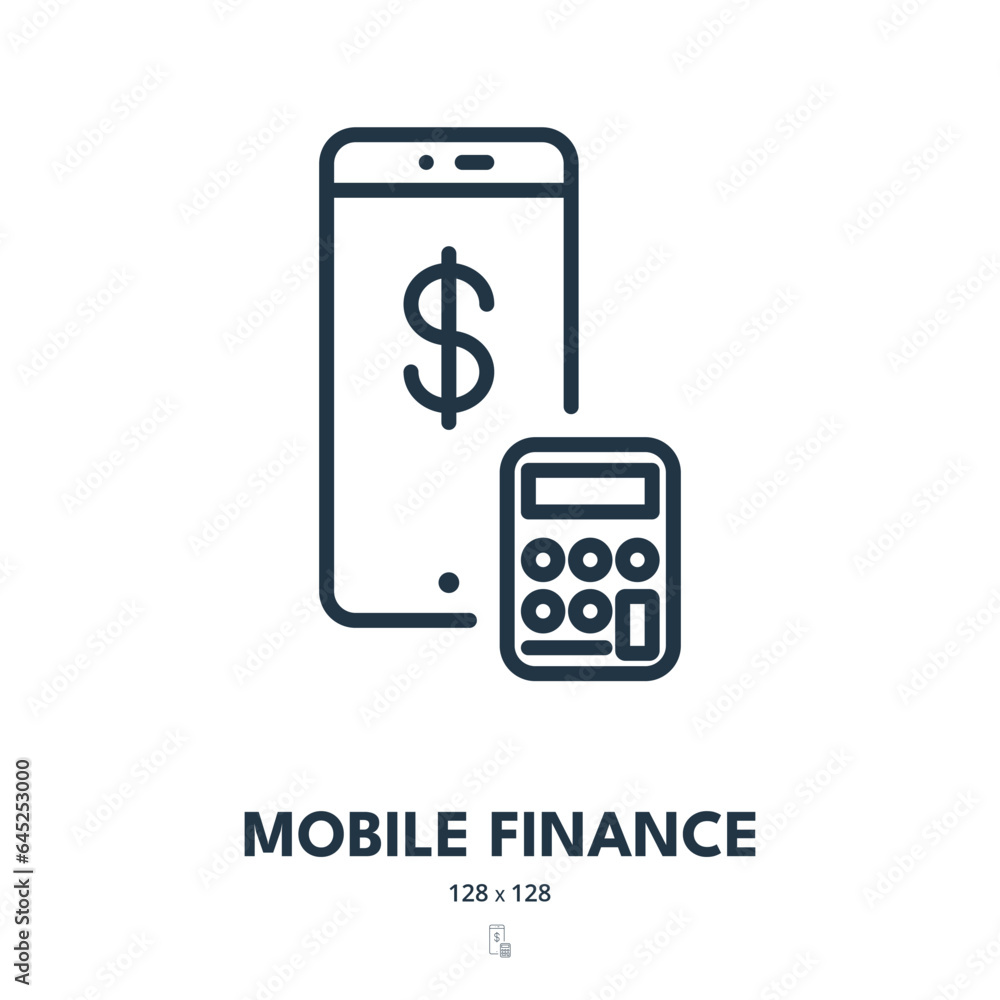 Mobile Finance Icon. Smart Phone, Wallet, Banking. Editable Stroke. Simple Vector Icon Mobile Finance Icon. Smart Phone, Wallet, Banking. Editable Stroke. Simple Vector Icon