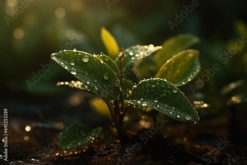 Green seedling illustrating concept of new life and eco-friendly development generative ai
