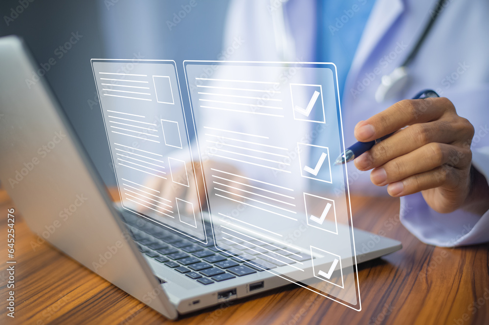 Doctor check mark for health checklist concept, healthy checklist