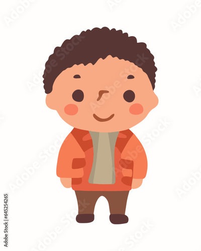 Vector isolated illustration of a little boy on a white background. The child is a boy.