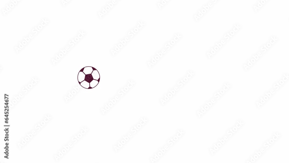Soccer ball kicking 2D object animation. Scoring soccerball flat cartoon 4K video, transparent alpha channel. Training session. Ball control. Football passing animated icon on white background Soccer ball kicking 2D object animation. Scoring soccerball flat cartoon 4K video, transparent alpha channel. Training session. Ball control. Football passing animated icon on white background