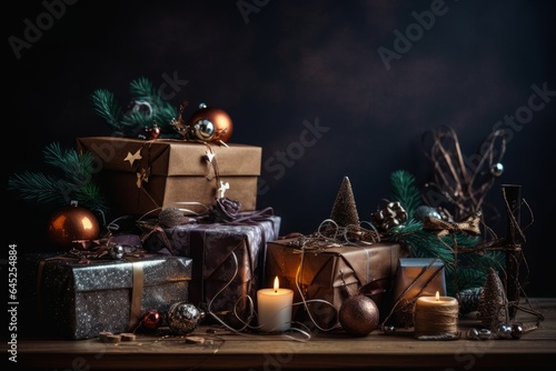 A colorful assortment of presents displayed on a festive table