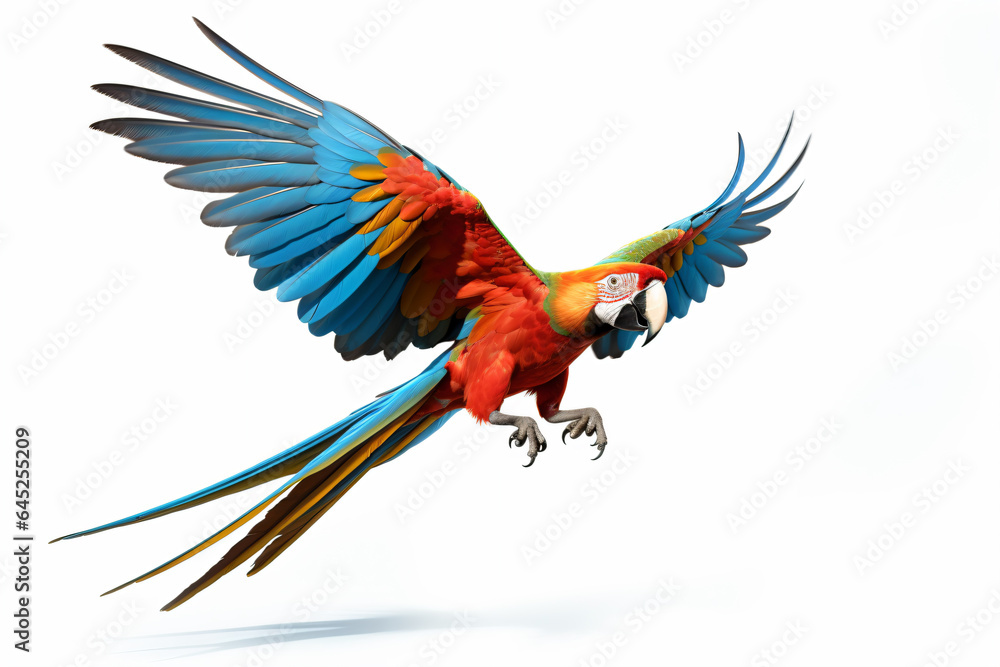 Fototapeta premium a colorful parrot flying through the air