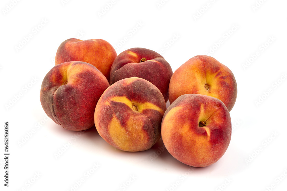 Fresh peaches, isolated on white background. Fresh peaches, isolated on white background.