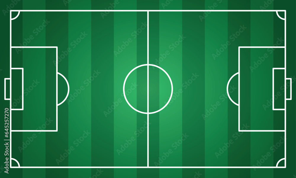 Soccer field in flat style. Football stadium vector illustration on isolated background. Sport plan sign business concept. Soccer field in flat style. Football stadium vector illustration on isolated background. Sport plan sign business concept.
