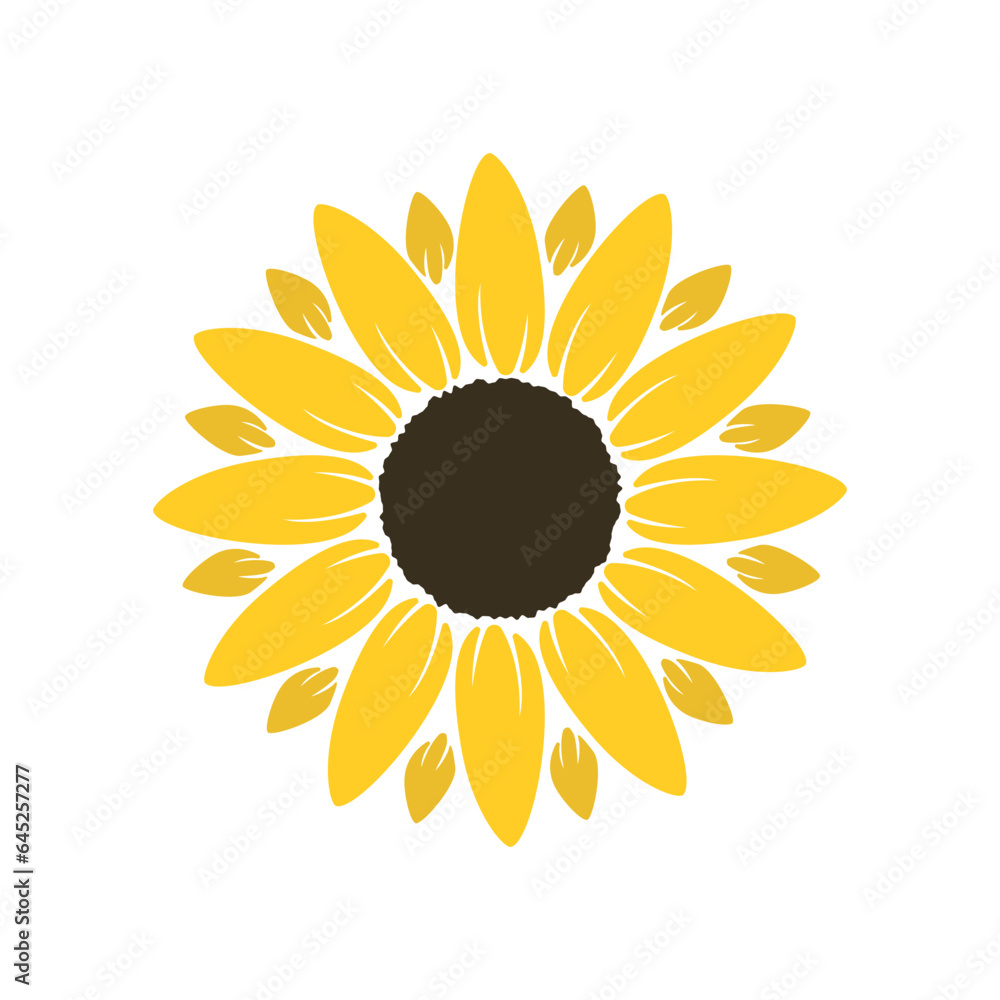 Sunflower icon in flat style. Flora vector illustration on isolated background. Sunflower sign business concept. Sunflower icon in flat style. Flora vector illustration on isolated background. Sunflower sign business concept.