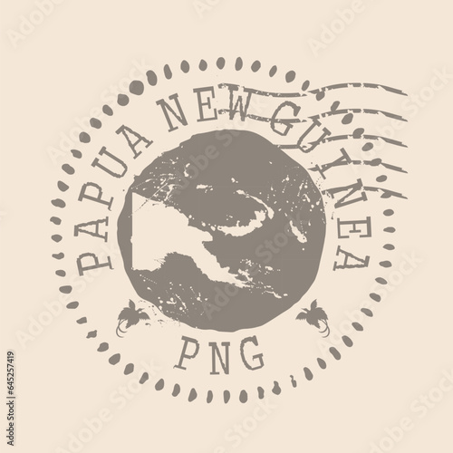 Stamp Postal of  Papua New Guinea. Map Silhouette rubber Seal.  Design Retro Travel. Seal of Map Papua New Guinea  grunge  for your design.  EPS10