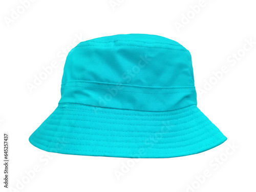 light blue bucket hat isolated PNG transparent.