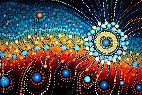 Creative traditional abstract art backgrounds based on pointillism