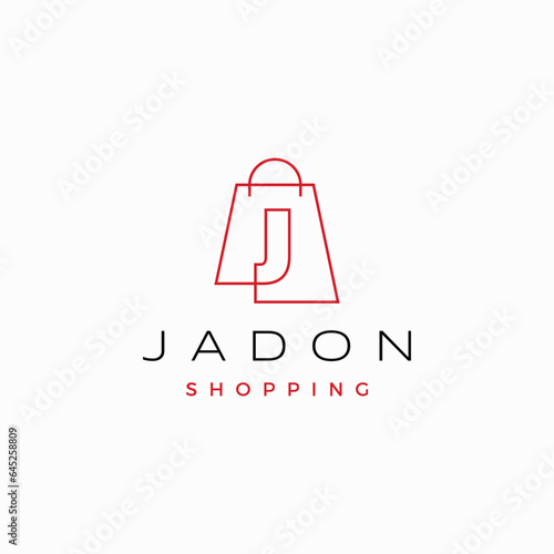 j letter Shop Shopping Bag Logo Vector Icon illustration