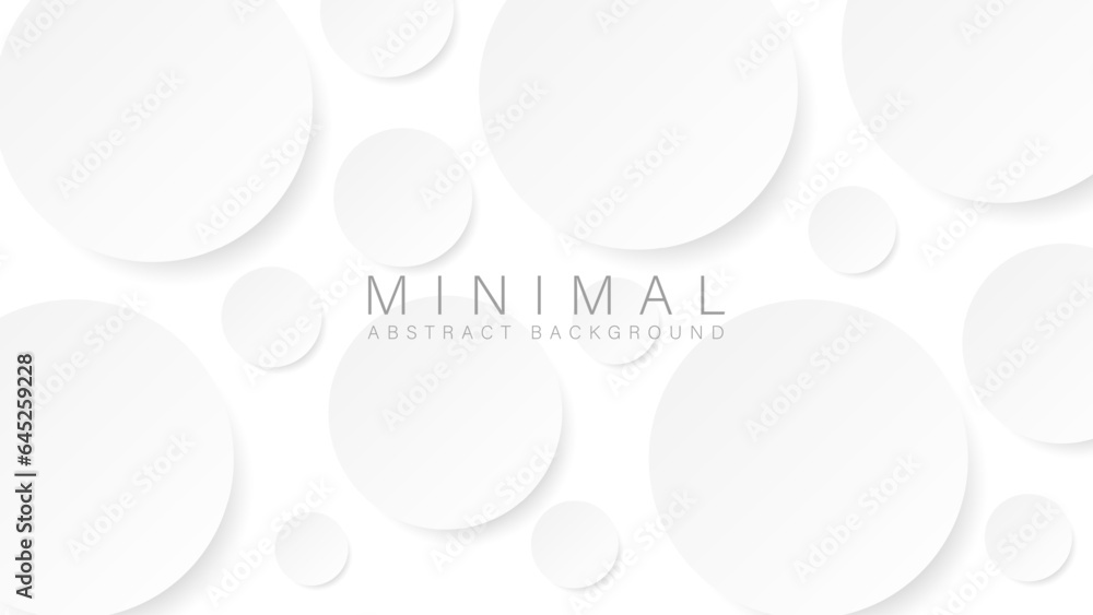 Minimalist Abstract background with circles and shadows. clean modern white background. Vector illustration