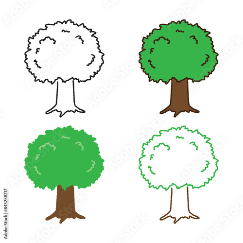 Simple tree hand drawn illustration set
シンプルな木の手書きイラストセット