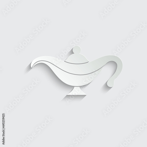 genie lamp icon vector Alladin lamp