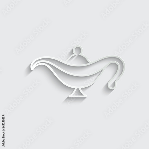 genie lamp icon vector Alladin lamp