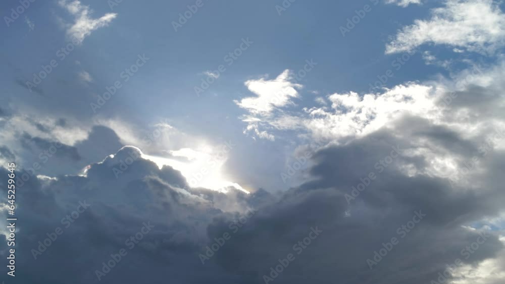 Cloud with sun light behind and blue sky Cloud with sun light behind and blue sky