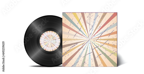 70's 80's 90's colorful retro editable poster vinyl lp bakelite concept illustration vector. Vintage music background concept illustration isolated on white.

