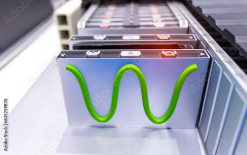 Ταπετσαρία model of electric car lithium battery pack and power connections with Thermal co