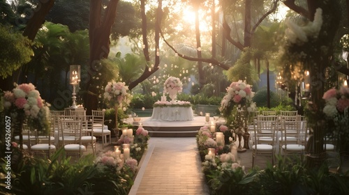 Wedding Arch with Flowers and Greenery