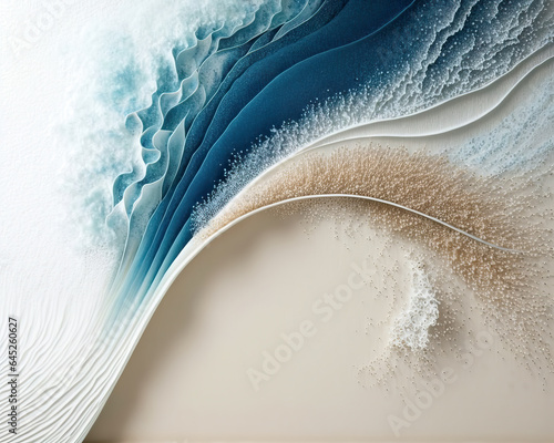 Abstract watercolor waves ocean and beach for textures. Fresh, cheerful and relaxing summer concept. Positive and healthy tones to background or wallpaper. Generative Ai