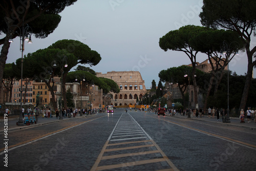 Fototapeta Naklejka Na Ścianę i Meble -  old roman streets Colosseum, Italy - night