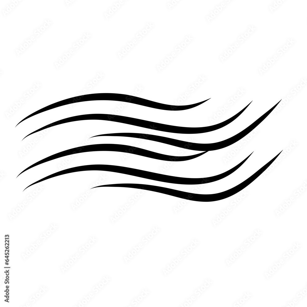 Doodle Of Wind Gust Isolated on a White Background Doodle Of Wind Gust Isolated on a White Background