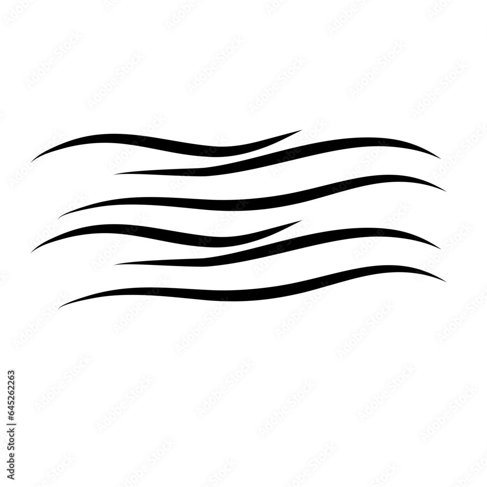Doodle Of Wind Gust Isolated on a White Background Doodle Of Wind Gust Isolated on a White Background
