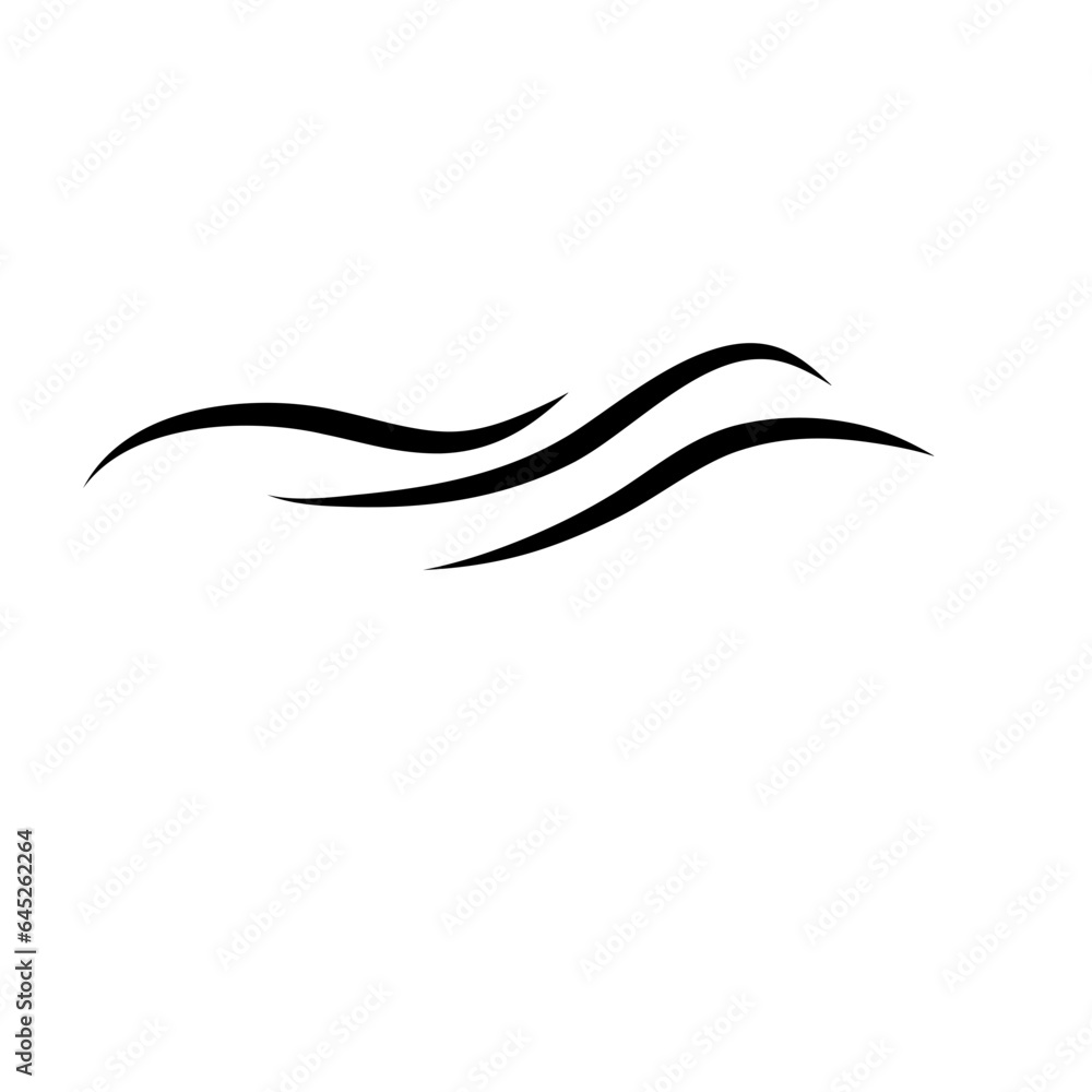 Doodle Of Wind Gust Isolated on a White Background Doodle Of Wind Gust Isolated on a White Background
