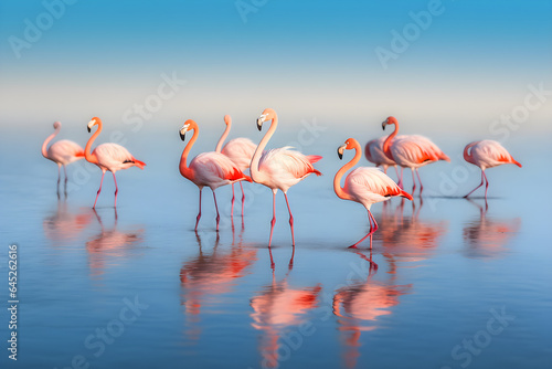 flamingos in the water - Generative AI © al-amin99