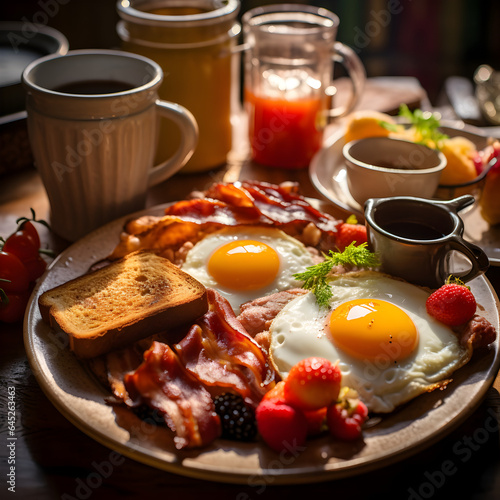 english breakfast with coffee