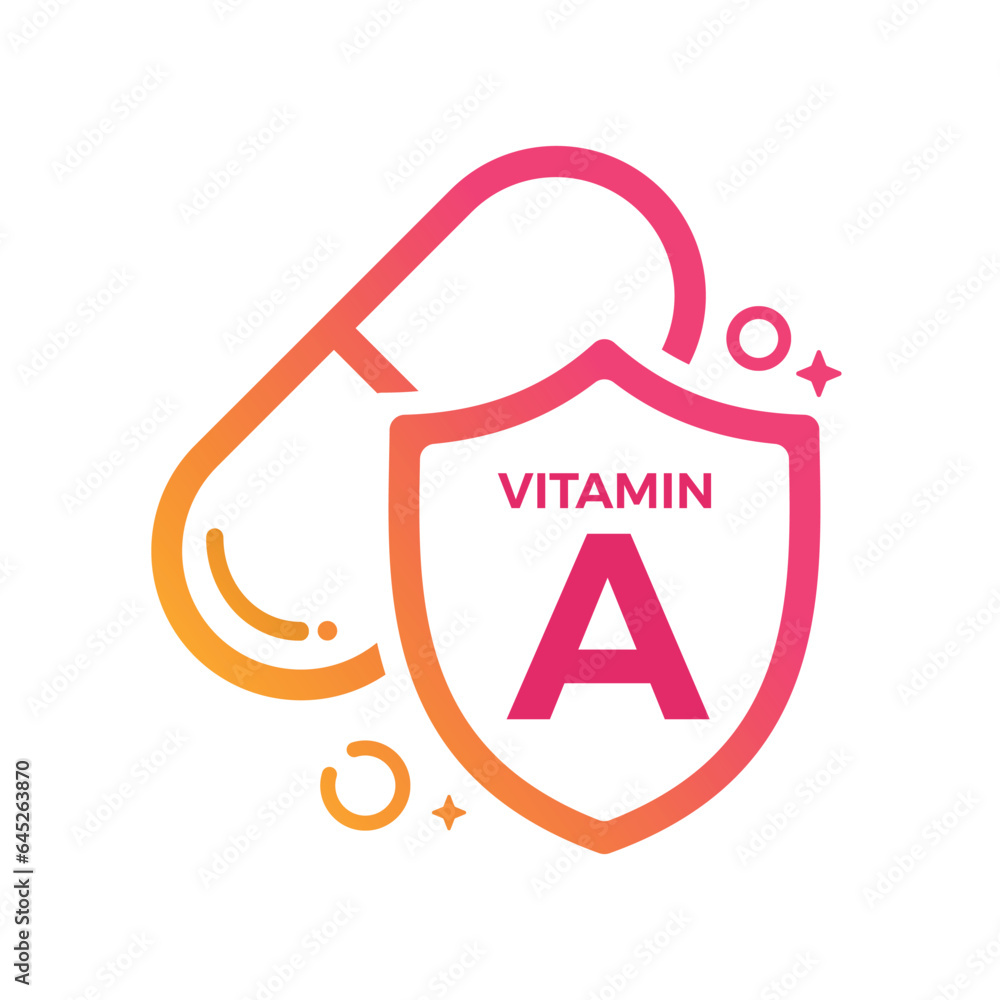 Vitamin A Pill Shield icon Logo Protection, Medicine heath Vector illustration
Vitamin A Pill Shield icon Logo Protection, Medicine heath Vector illustration