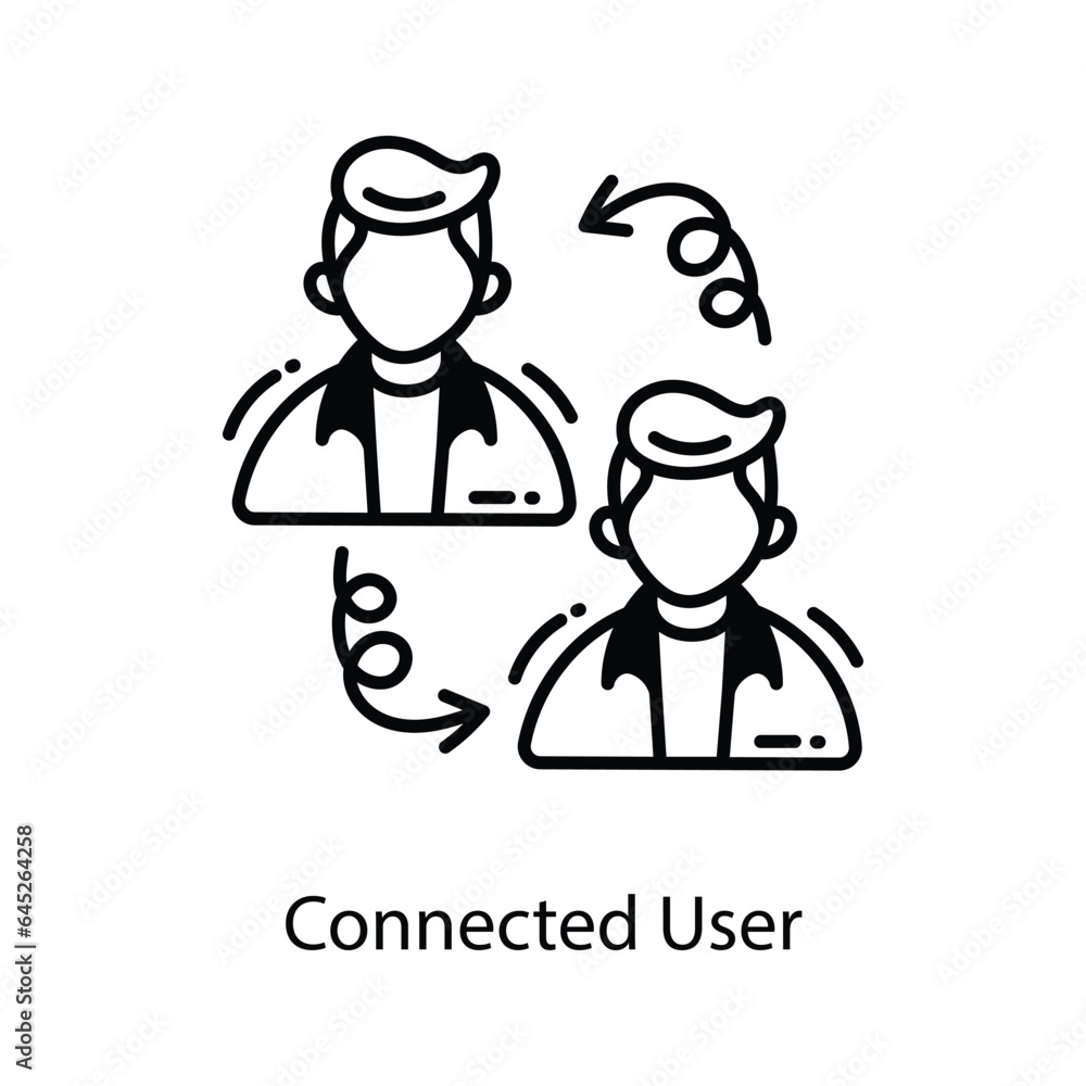 Connected User doodle Icon Design illustration. Marketing Symbol on White background EPS 10 File
