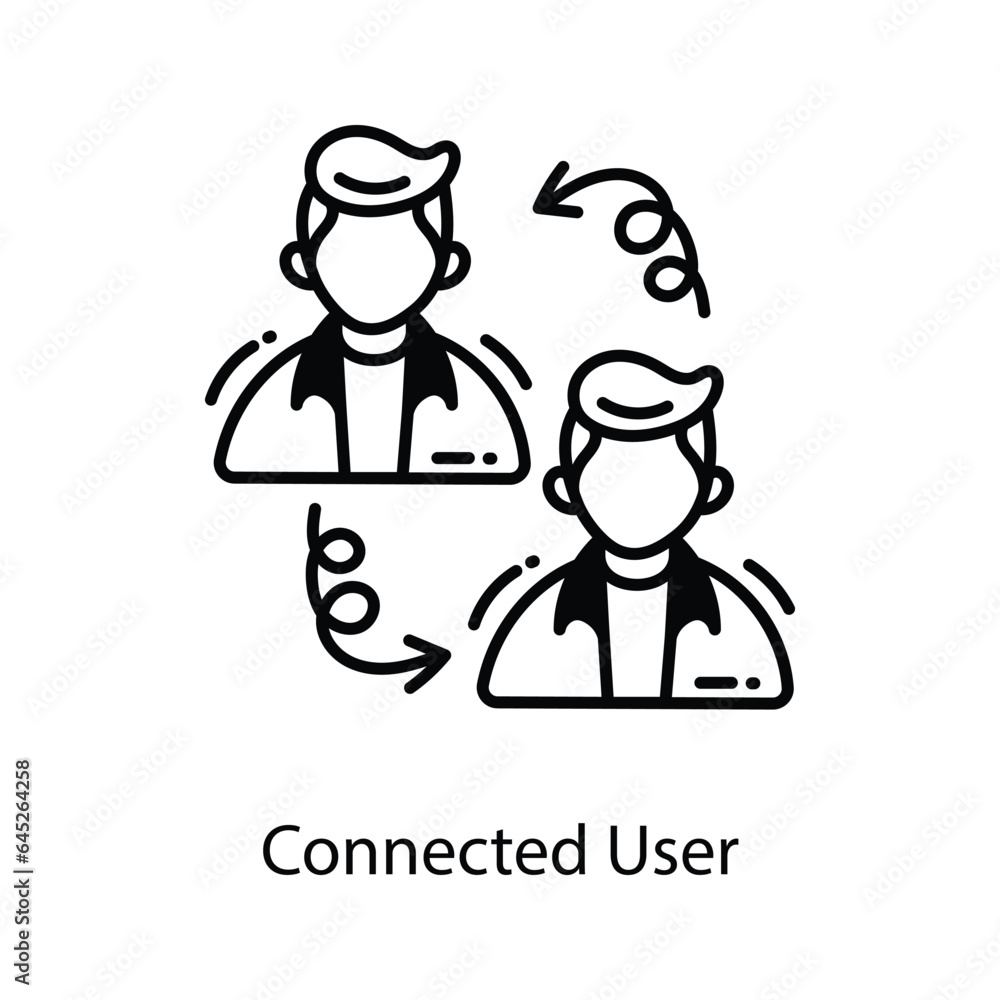 Connected User doodle Icon Design illustration. Marketing Symbol on White background EPS 10 File Connected User doodle Icon Design illustration. Marketing Symbol on White background EPS 10 File