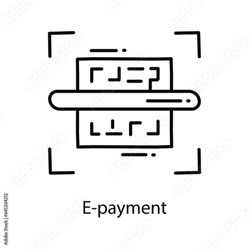 E-payment doodle Icon Design illustration. Marketing Symbol on White background EPS 10 File