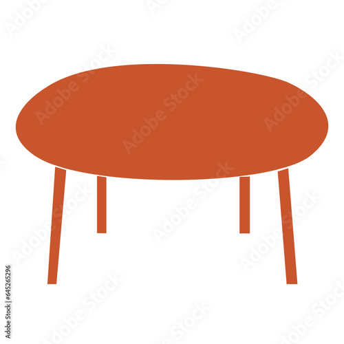 Round table flat illustration