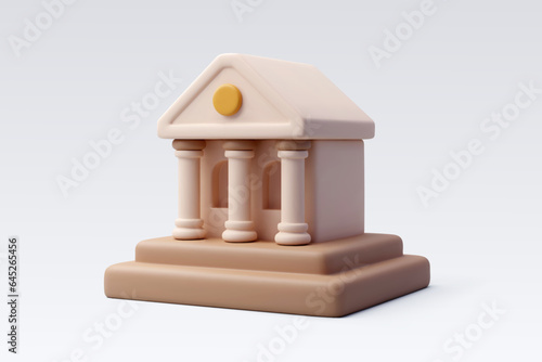 3d Vector Courthouse, Law, Judge and prosecutor concept.