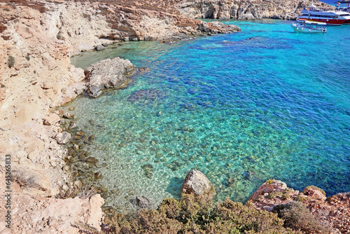 landscape Blue Lagoon - turquoise beach at Malta - Comino island