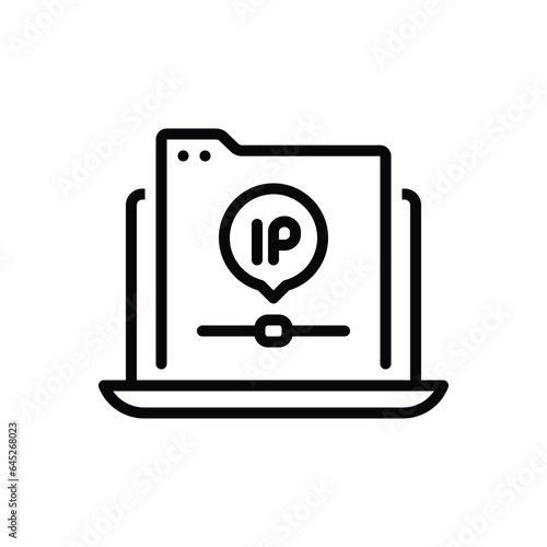 Black line icon for ip 