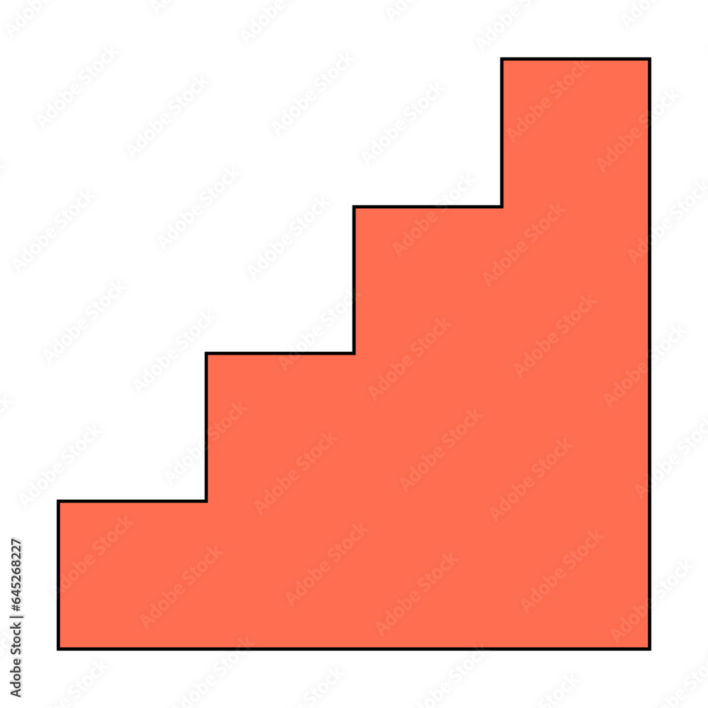 Stair shape line filled illustration Stair shape line filled illustration