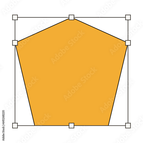 Pentagon with bounding box line filled illustration