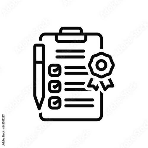 Black line icon for compliance 
