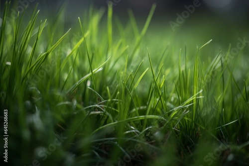 Green grass with a blurred background