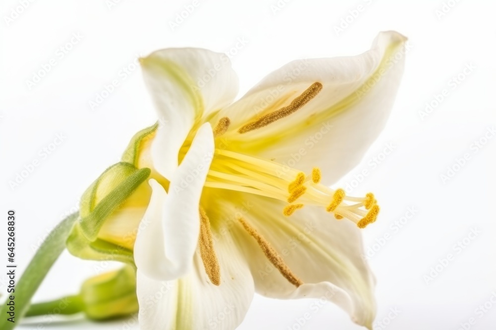 A beautiful flower in full bloom against a clean white background A beautiful flower in full bloom against a clean white background