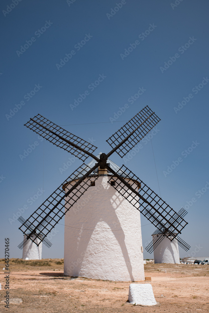 Don Quixote Windmills in Campo de Criptana,  Ciudad Real, Castilla-La Mancha, Spain.