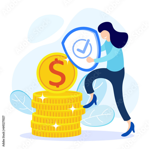 Illustration vector graphic cartoon character of insurance